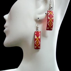 WHOLESALE INCA PERUVIAN CANE ARROW EARRINGS - MULTICOLOR