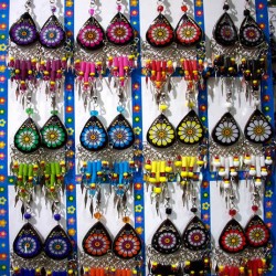 WHOLESALE INCA PERUVIAN CERAMIC EARRINGS TYPE DROP FLOWER IMAGES