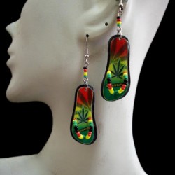 WHOLESALE PERUVIAN RASTA CERAMIC EARRINGS SANDALS IMAGES