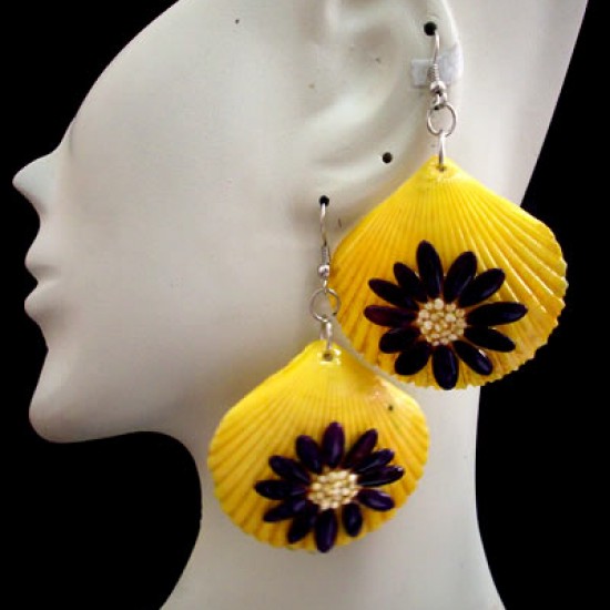 WHOLESALE INCA PERUVIAN MARINE SHELLS EARRINGS - VARIED COLORS WHOLESALE INCA PERUVIAN MARINE SHELLS EARRINGS - VARIED COLORS