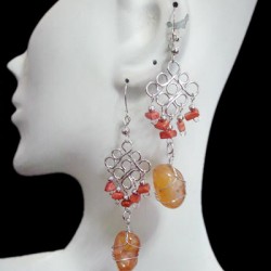 WHOLESALE INCA PERUVIAN QUARTZ STONE EARRINGS  VARIED MODELS AND COLORS