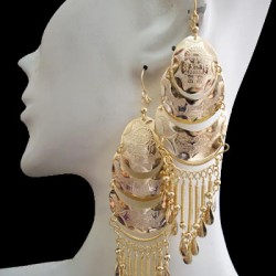WHOLESALE PERUVIAN GOLD PLATED EARRINGS INCA IMAGES