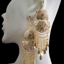 WHOLESALE PERUVIAN GOLD PLATED EARRINGS INCA AND NAZCA IMAGES