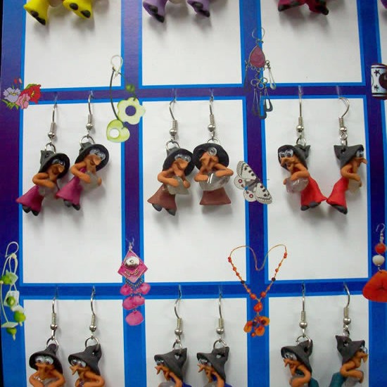 WHOLESALE INCA ANDEAN EARRINGS IMAGE "WITCHES" MADE OF DUROPOX WHOLESALE INCA ANDEAN EARRINGS IMAGE "WITCHES" MADE OF DUROPOX