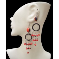 WHOLESALE HUAYRURO SEEDS AND COCONUT EARRINGS PERU