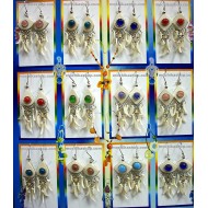 WHOLESALE INCA BONE EARRINGS WITH GRAVEL STONE AND MURANO GLASS STONE