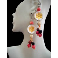 WHOLESALE EARRINGS OF FISH BONE AND AZAID (ACAID) SEEDS PERU