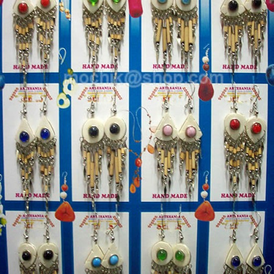 WHOLESALE INCA BONE EARRINGS WITH BAMBOO - VARIED MODELS WHOLESALE INCA BONE EARRINGS WITH BAMBOO - VARIED MODELS