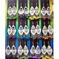 WHOLESALE INCA BONE EARRINGS WITH GRAVEL STONE AND MURANO GLASS STONE