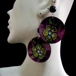 WHOLESALE WOOD EARRINGS - FLOWER IMAGES