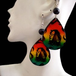 WHOLESALE INCA RASTA WOOD EARRINGS - VARIED MODELS