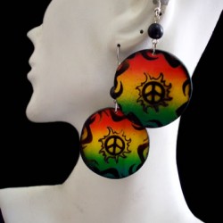 WHOLESALE INCA RASTA WOOD EARRINGS - VARIED MODELS