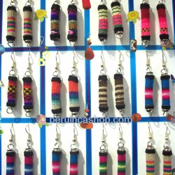WHOLESALE INCA PERUVIAN CUZCO BLANKET EARRINGS  VARIED COLORS