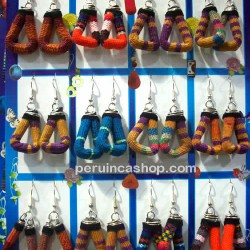 WHOLESALE INCA PERUVIAN CUZCO BLANKET EARRINGS  VARIED COLORS