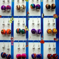 WHOLESALE INCA PERUVIAN CUZCO BLANKET EARRINGS  VARIED MODELS AND COLORS