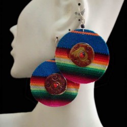 WHOLESALE INCA PERUVIAN CUZCO BLANKET EARRINGS - VARIED COLORS