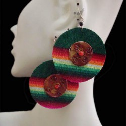 WHOLESALE INCA PERUVIAN CUZCO BLANKET EARRINGS - VARIED COLORS