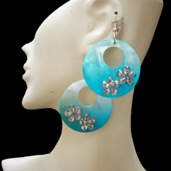 WHOLESALE NACRE EARRINGS TYPE DONUT -  VARIED COLORS