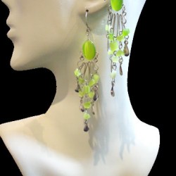 WHOLESALE INCA PERUVIAN CAT'S EYE STONE EARRINGS - VARIED MODELS