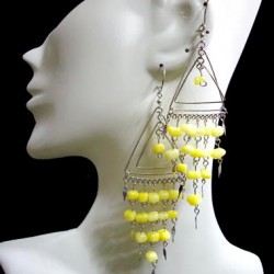 WHOLESALE INCA PERUVIAN GRAVEL CASCAJO STONE EARRINGS 