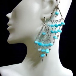WHOLESALE INCA PERUVIAN GRAVEL CASCAJO STONE EARRINGS 