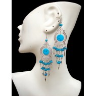 WHOLESALE INCA PERUVIAN STONE EARRINGS WITH GRAVEL STONE - VARIED COLORS