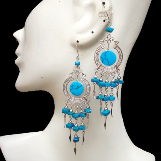 WHOLESALE INCA PERUVIAN STONE EARRINGS WITH GRAVEL STONE - VARIED COLORS WHOLESALE INCA PERUVIAN STONE EARRINGS WITH GRAVEL STONE - VARIED COLORS