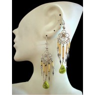 WHOLESALE INCA PERUVIAN STONE EARRINGS WITH BAMBOO VARIED COLORS