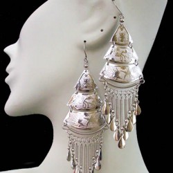 WHOLESALE PERUVIAN SILVER PLATED EARRINGS INCA AND NAZCA IMAGES