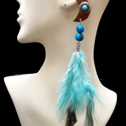 WHOLESALE LONERS  EARRINGS MADE OF FEATHER AND COCONUT
