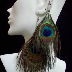 WHOLESALE PEACOCK FEATHER  EARRINGS