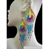 WHOLESALE ALPACA SILVER THREAD EARRINGS RACQUET DESIGN WITH CANUTILLO