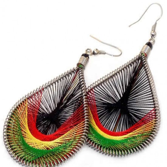 WHOLESALE ALPACA SILVER RASTA THREAD EARRINGS RACQUET DESIGN WHOLESALE ALPACA SILVER RASTA THREAD EARRINGS RACQUET DESIGN