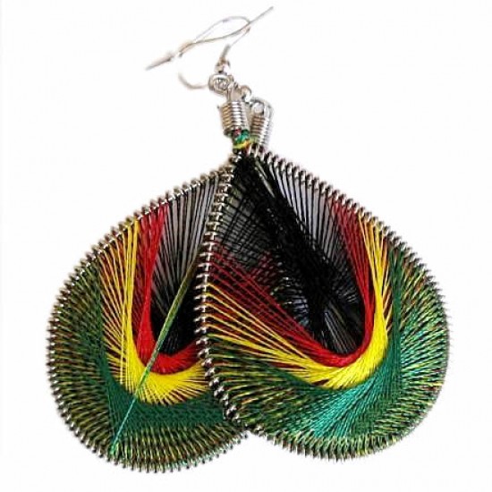WHOLESALE ALPACA SILVER RASTA THREAD EARRINGS RACQUET DESIGN WHOLESALE ALPACA SILVER RASTA THREAD EARRINGS RACQUET DESIGN