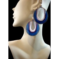 WHOLESALE INCA ALPACA SILVER THREAD EARRINGS ROUND DESIGN WITH HOLE