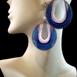 WHOLESALE INCA ALPACA SILVER THREAD EARRINGS ROUND DESIGN WITH HOLE