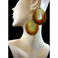 WHOLESALE INCA ALPACA SILVER THREAD EARRINGS ROUND DESIGN WITH HOLE