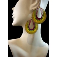 WHOLESALE INCA ALPACA SILVER THREAD EARRINGS ROUND DESIGN WITH HOLE