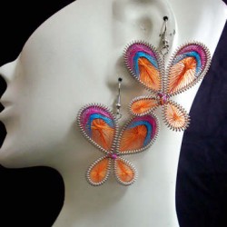 WHOLESALE INCA THREAD EARRINGS BUTTERFLY DESIGN