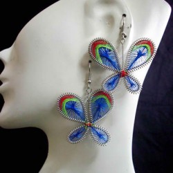 WHOLESALE INCA THREAD EARRINGS BUTTERFLY DESIGN