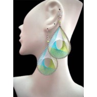 WHOLESALE ALPACA SILVER THREAD EARRINGS RACQUET DESIGN WITH HOLE