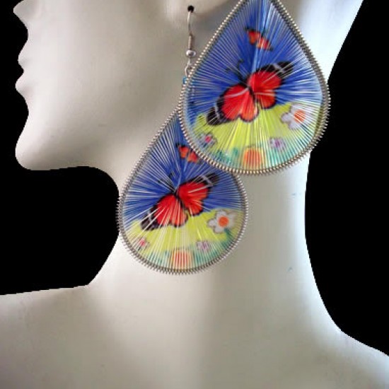 WHOLESALE INCA THREAD EARRINGS RACQUET DESIGN WITH BUTTERFLY IMAGES WHOLESALE INCA THREAD EARRINGS RACQUET DESIGN WITH BUTTERFLY IMAGES