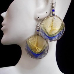 WHOLESALE INCA THREAD EARRINGS ROUND DESIGN