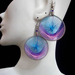 WHOLESALE INCA THREAD EARRINGS ROUND DESIGN