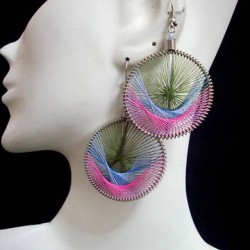 WHOLESALE INCA THREAD EARRINGS ROUND DESIGN