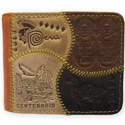 INCA PERUVIAN ANDEAN WALLET MADE OF LEATHER - VARIED IMAGES 