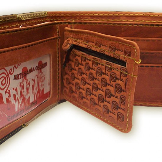 INCA PERUVIAN ANDEAN WALLET MADE OF LEATHER - VARIED IMAGES 