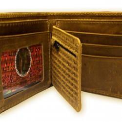 INCA PERUVIAN ANDEAN WALLET MADE OF LEATHER PERU " BRAND " 