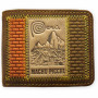 PERUVIAN ANDEAN WALLET MADE OF LEATHER - "MACCHU PICHU" IMAGE