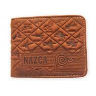 PERUVIAN ANDEAN WALLET MADE OF LEATHER - "NAZCA" IMAGES 